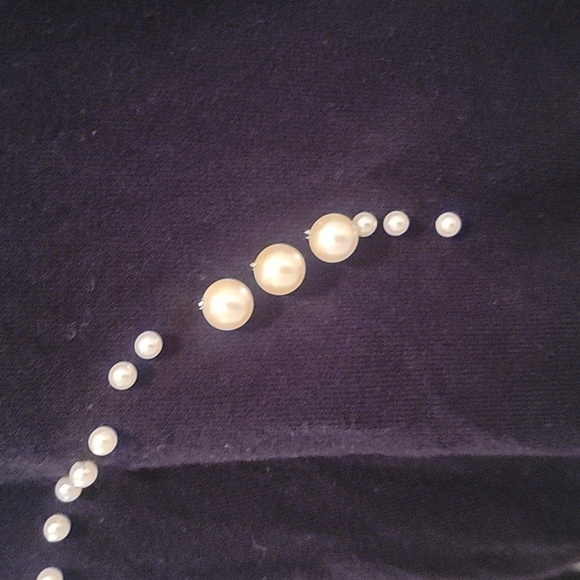 Zara Knit Black Sweater with Unique Pearl Design / Accent, Size L - Picture 5 of 10